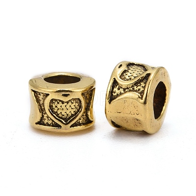 Tibetan Style Alloy Column European Bead Enamel Settings TIBEB-5087-AG-LF-1