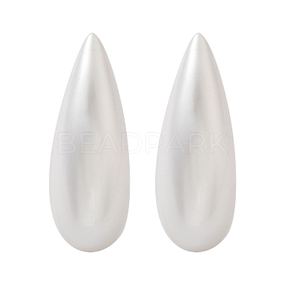 304 Stainless Steel Plastic Imitation Pearl Stud Earrings EJEW-R030-01G-01-1
