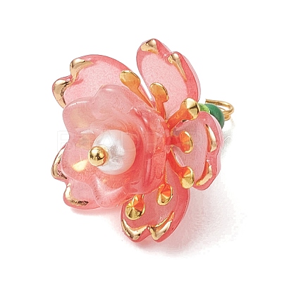Glass Flower Pendants PALLOY-MZ01180-1