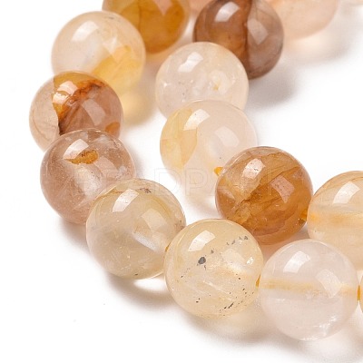 Natural Yellow Hematoid Quartz/Golden Healer Quartz Beads Strands G-E571-05A-1