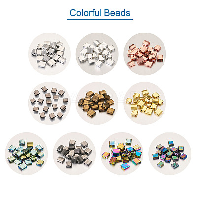 200Pcs 10 Colors Electroplate Glass Seed Beads SEED-CD0001-03A-1