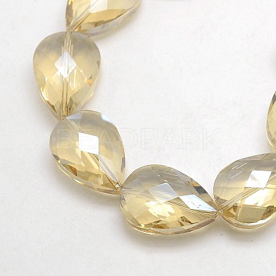 Electroplate Crystal Glass Teardrop Beads Strands X-EGLA-F067B-10-1