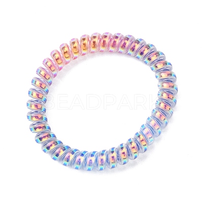 Plastic Telephone Cord Elastic Hair Ties OHAR-Q044-32-1