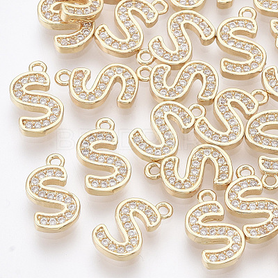 Brass Cubic Zirconia Charms KK-S348-330S-1