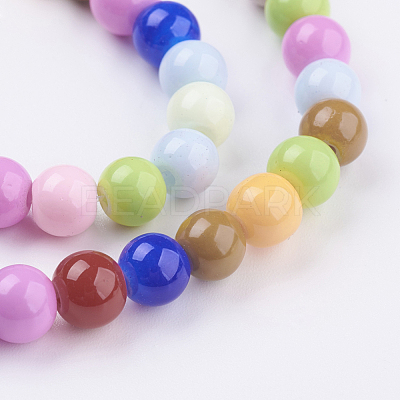 Baking Paint Glass Beads Strands DGLA-MSMC001-10-1
