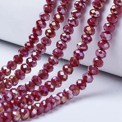 Electroplate Glass Beads Strands EGLA-A034-P3mm-B04-1