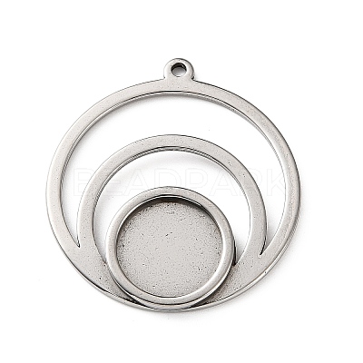 304 Stainless Steel Pendant Cabochon Settings STAS-Z201-03P-1