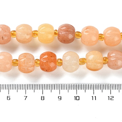 Natural Golden Silk Jade Beads Strands G-B135-B01-02-1