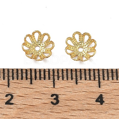 Flower Grade AAA Brass Fancy Bead Caps KK-O093-15-NR-1