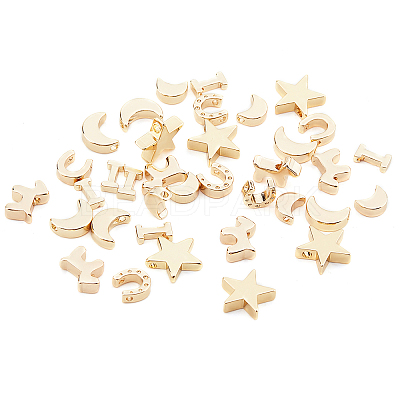 36Pcs 6 Style Brass Pendants KK-BC0002-11G-1