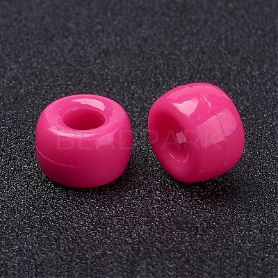 Opaque Acrylic European Large Hole Beads PL338-4-1