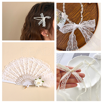 1 Roll Polyester Flower Lace Ribbon OCOR-CY0002-90-1