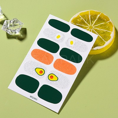 Avocados & Strawberries & Flowers Full Cover Nail Art Stickers MRMJ-T109-WSZ-M2-1