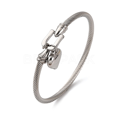 304 Stainless Steel Charm Bangles BJEW-K280-03P-1