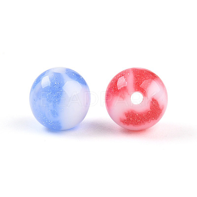 Two Tone Opaque Resin Beads X1-RESI-N042-10mm-16-1