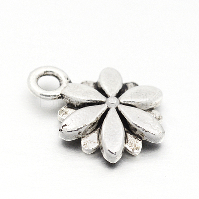 Tibetan Style Alloy Flower Charms TIBEP-M029-02AS-LF-1