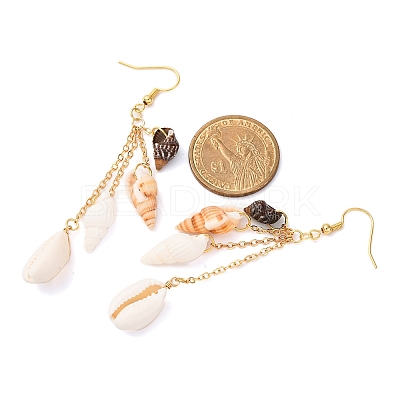 Natural Shell Dangle Earrings EJEW-TA00649-1