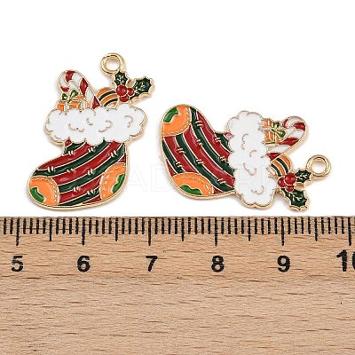 Christmas Theme Alloy Enamel Pendants ENAM-C031-01G-03-1