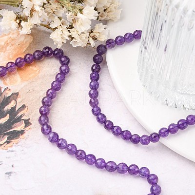 Natural Amethyst Beads Strands G-C073-6mm-3-1