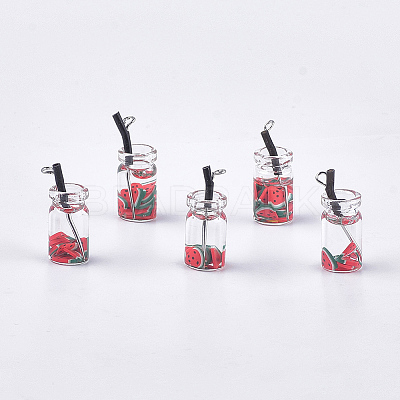 Glass Bottle Pendants LS-CRES-N017-06B-1