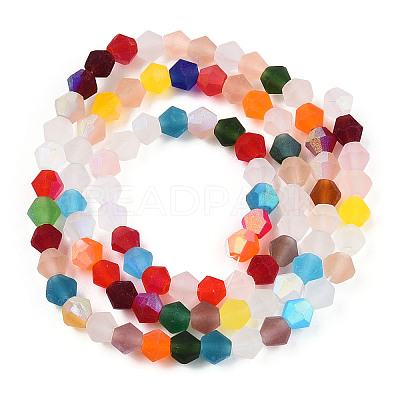 Imitate Austrian Crystal Bicone Frosted Glass Beads Strands LS-EGLA-A039-T4mm-MB29-1