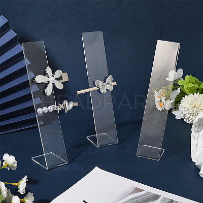 4Pcs Clear Acrylic Slant Back Hairpin Display Stands ODIS-SP0001-05-1