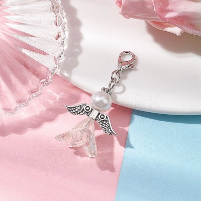 Wedding Season Angel Glass Pearl & Acrylic Pendant Decorations HJEW-JM01921-1