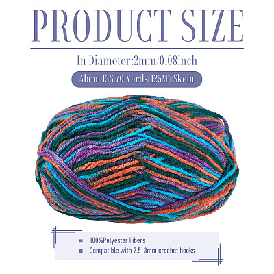 Light Gradient Segment Dyed Polyester Yarn DIY-TADJ0002-005D-1