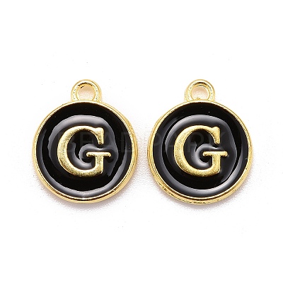 Golden Plated Alloy Charms LS-ENAM-S118-02G-1