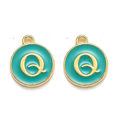 Golden Plated Alloy Enamel Charms X-ENAM-Q437-15Q-1