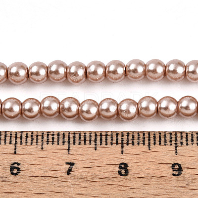 Baking Paint Pearlized Glass Pearl Round Bead Strands X-HY-Q003-4mm-11-1