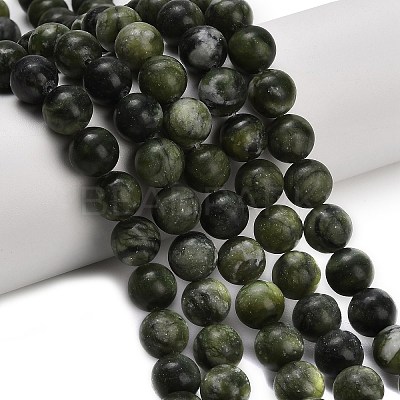 Natural Chinese Jade Southern Jade Beads Strands G-P626-10mm-01A-1
