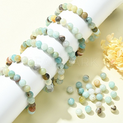 Natural Flower Amazonite Beads Strands Z26N5017-1