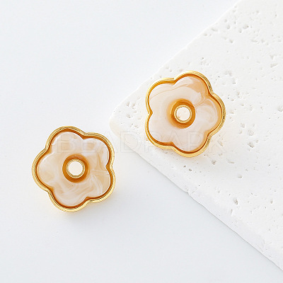 304 Stainless Steel Resin Stud Earrings for Women ST7029-4-1