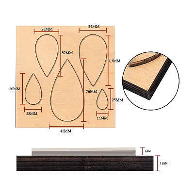 Wood Cutting Dies DIY-WH0166-06D-1