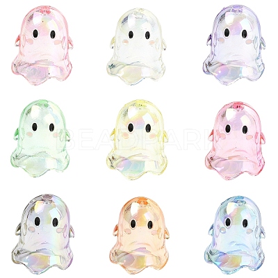 10Pcs Transparent Acrylic Bead Caps TACR-YW0003-23A-1