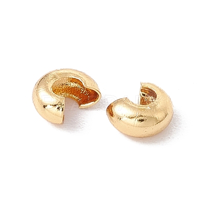 Brass Crimp Beads Covers KK-P219-05A-G02-1