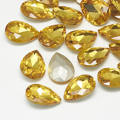 Pointed Back Glass Rhinestone Cabochons RGLA-T081-6x8mm-22-1