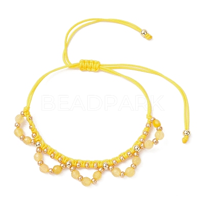 Flower Glass Seed Beads & Natural Agate Beaded Bracelets BJEW-MZ00222-04-1
