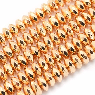 Electroplate Non-magnetic Synthetic Hematite Beads Strands G-L485-06D-LG-1