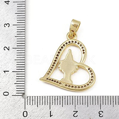 Brass Micro Pave Cubic Zirconia Pendants KK-D409-49G-03-1