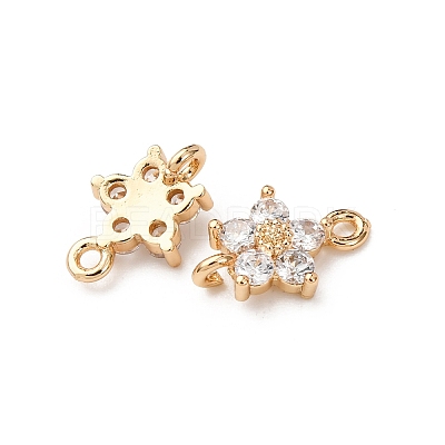 Brass Pave Cubic Zirconia Connector Charms ZIRC-L105-01G-1