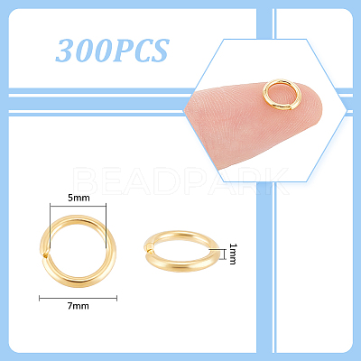 300Pcs 304 Stainless Steel Open Jump Rings STAS-UN0058-56G-02-1
