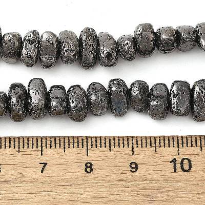 Electroplated Natural Lava Rock Beads Strands G-L606-D02-01D-1