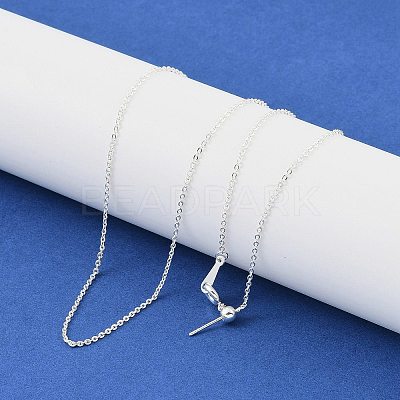 Brass Cable Chain Necklaces NJEW-U008-07S-1
