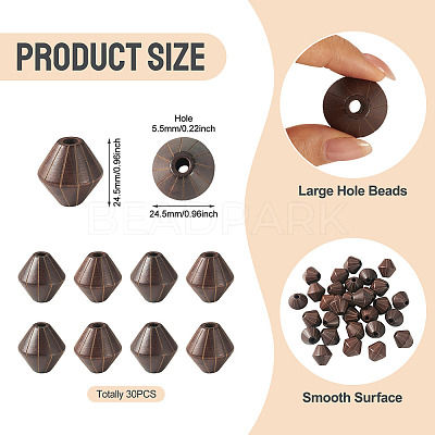 Wood European Beads WOOD-TA0003-09A-1