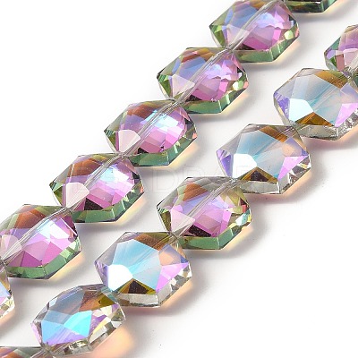 Transparent Electroplate Glass Beads Strands EGLA-E030-01E-01-1