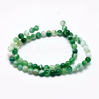 Natural Striped Agate/Banded Agate Beads Strands G-I254-03A-04-1