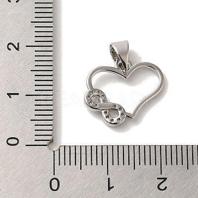 Rack Plating Brass Micro Pave Cubic Zirconia Pendant KK-U027-22P-1