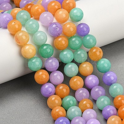 Natural Dyed White Jade Beads Strands G-NH0045-01B-1